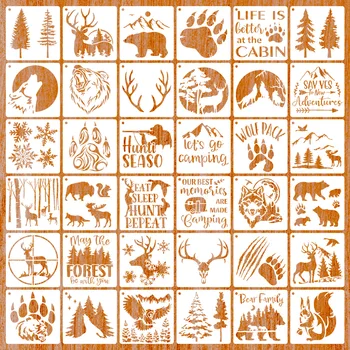 36buc/Set 13cm Pădure de Vânătoare DIY Stratificare Sabloane Pictura pe Perete Album de Colorat Relief Album Decorative Șablon
