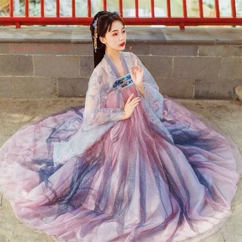 Hanfu Femei Rochie Tradițională Chineză Zână Cosplay Costum Vechi Hanfu Rochie Student Hanfu Verde&Albastru Rochie Plus Dimensiune XL
