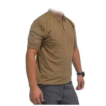 POA001 Tactice Cag Styling Vs T-Shirt în aer liber Armata Fan Uscat Rapid Maneci Scurte Rever Camuflaj de Vara pentru Bărbați