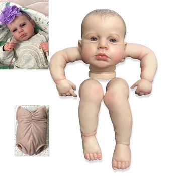 19inch Terminat Renăscut Baby Doll Dimensiune Pictat Deja Treaz Loulou Realiste Soft Touch Flexibil terminat Papusa Piese de dropshipping