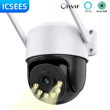ICSees WIFI Supraveghere Mini Camere video 4K, Camera de Securitate Wireless de Exterior IP CCTV aparat de Fotografiat AI Omului de Detectare 5X Zoom Digital